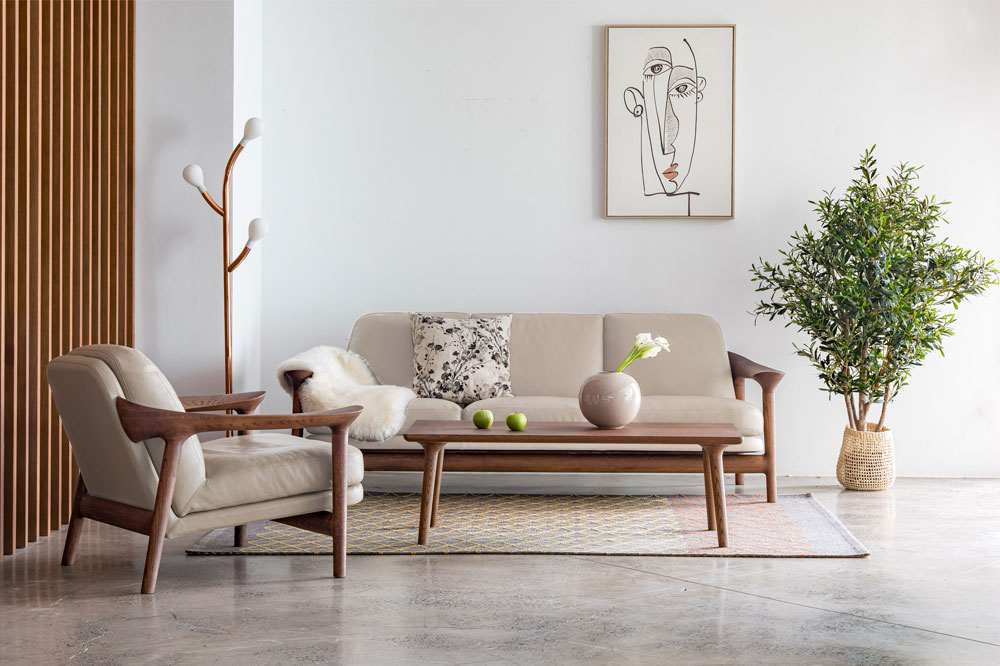 Sofa Bridge da cao cấp kết hợp với gỗ sang trọng
